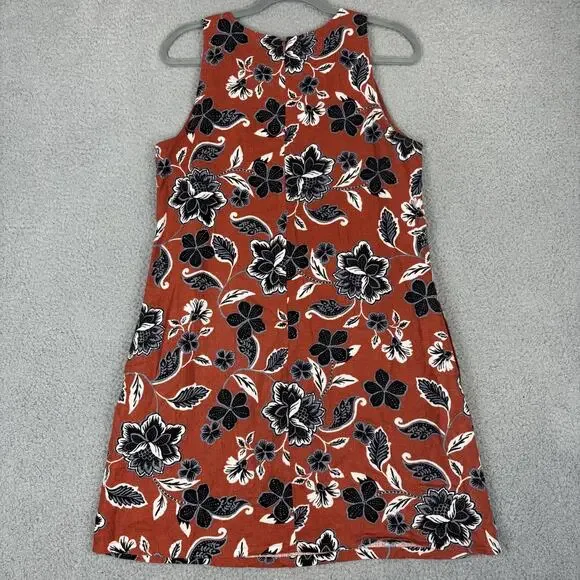 Garnet Hill Linen Dress 6 Beachy Floral Natural Pockets Sleeveless Resort 2022 - Picture 9 of 11